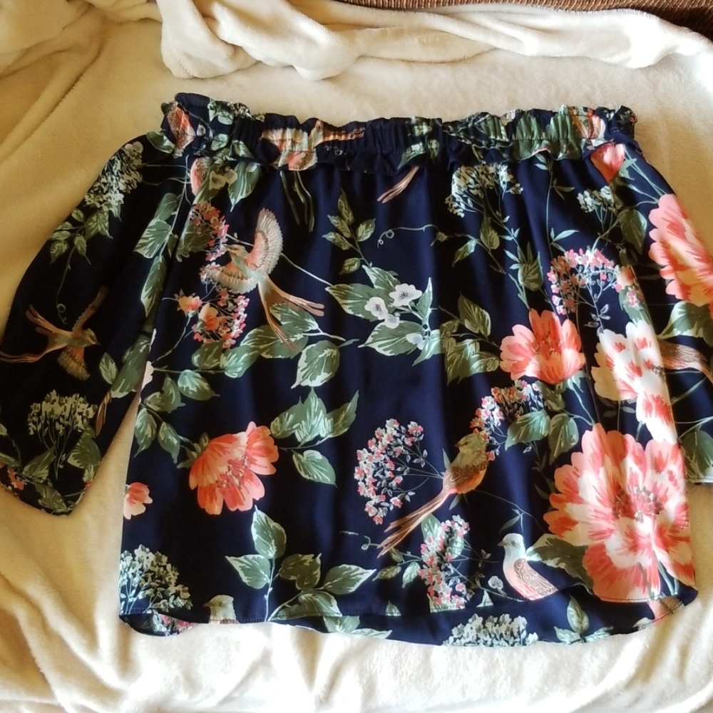 Off the shoulder floral blouse